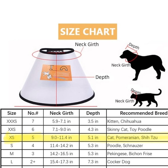 Plastic Pet Recovery Cone for Dogs and Cats XS - Picture 5 of 7